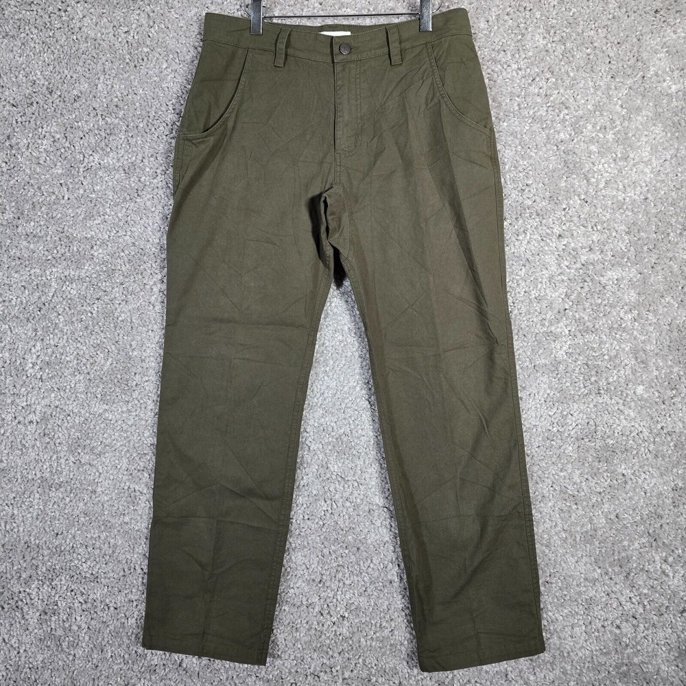 Flylow Mens Green Canvas Chino Pants Size Large Outdoor Hiking Casual‎